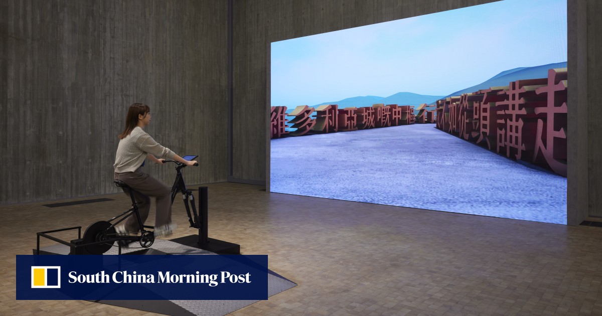 Video game art on M+ facade sees players ‘cycle’ around Hong Kong in love letter to city