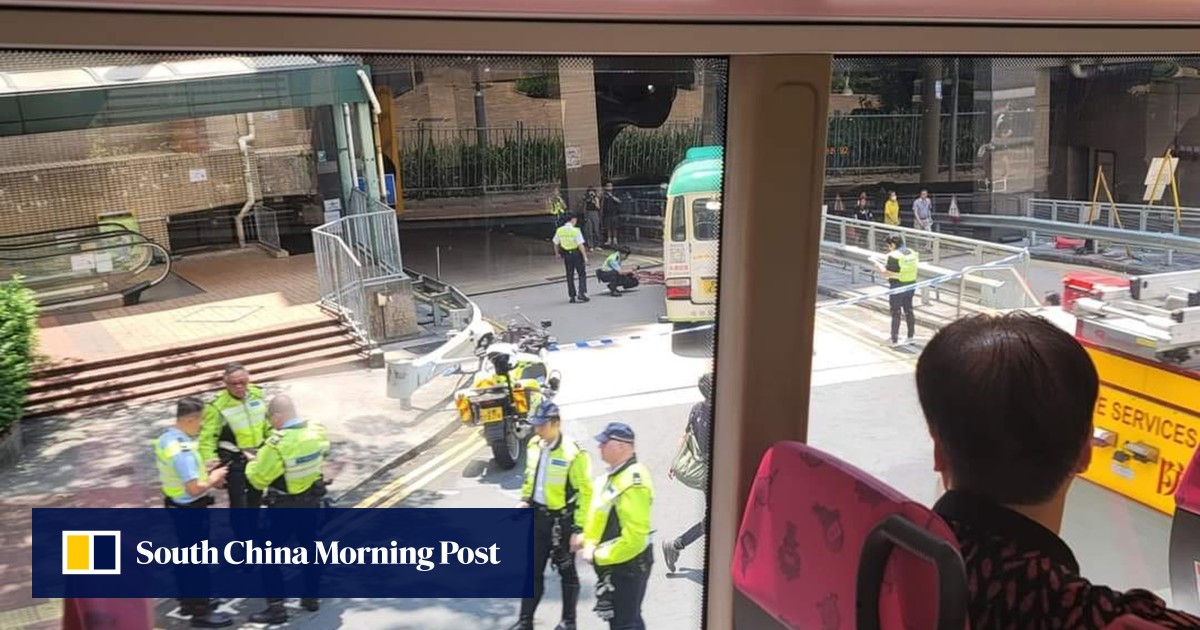 Hong Kong woman dies after being hit by minibus outside shopping centre