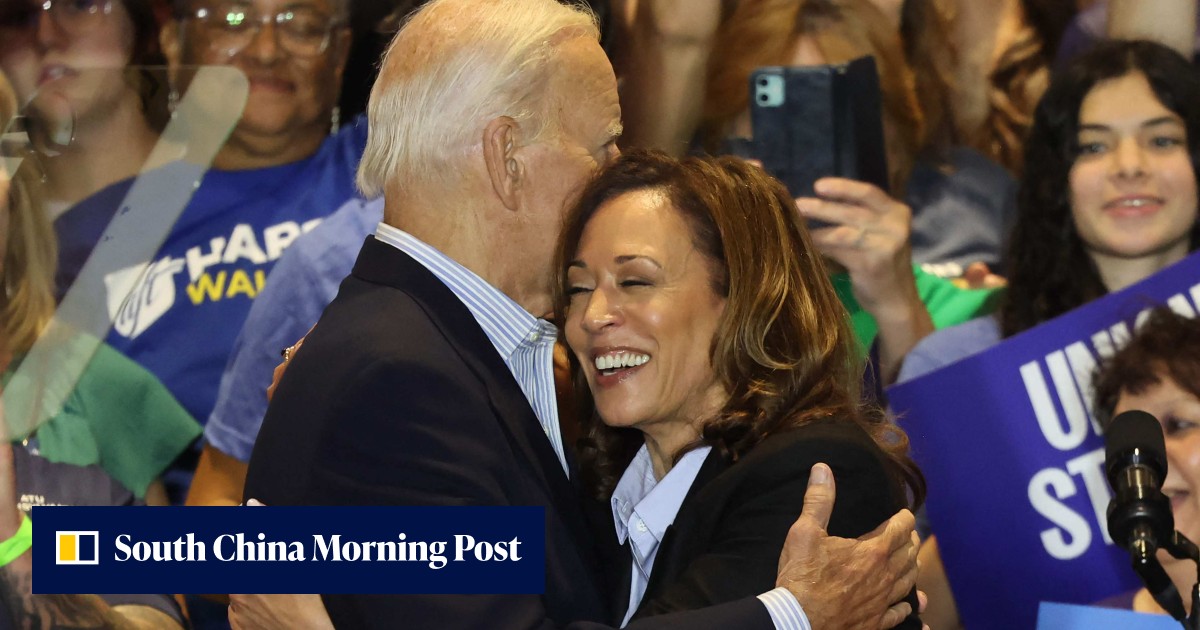 Joe Biden joins Kamala Harris for first joint rally since stepping ...