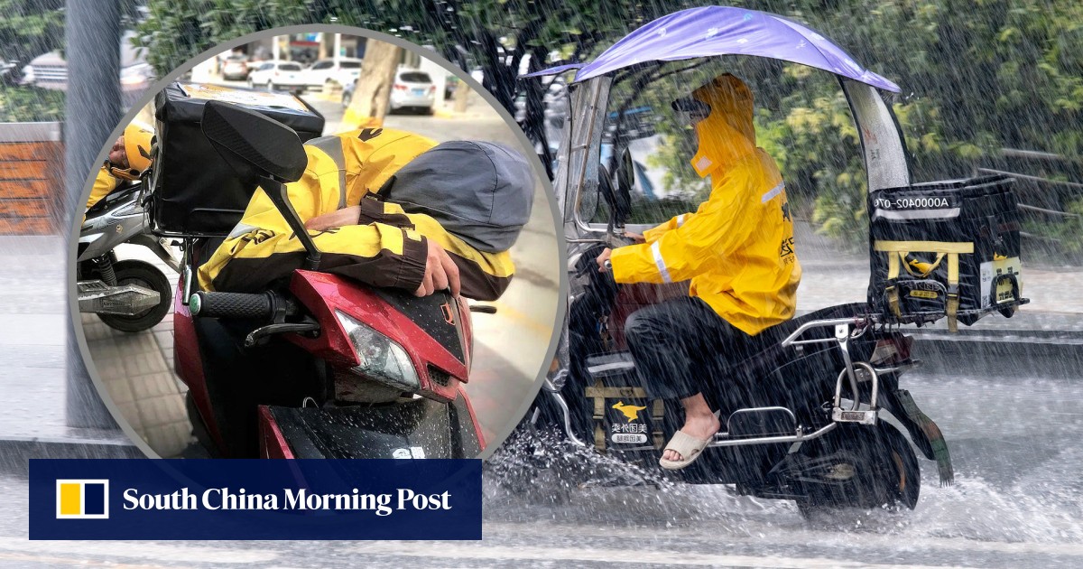 China delivery rider collapses dies on bike after working 18 hour days leaves family in hardship South China Morning Post