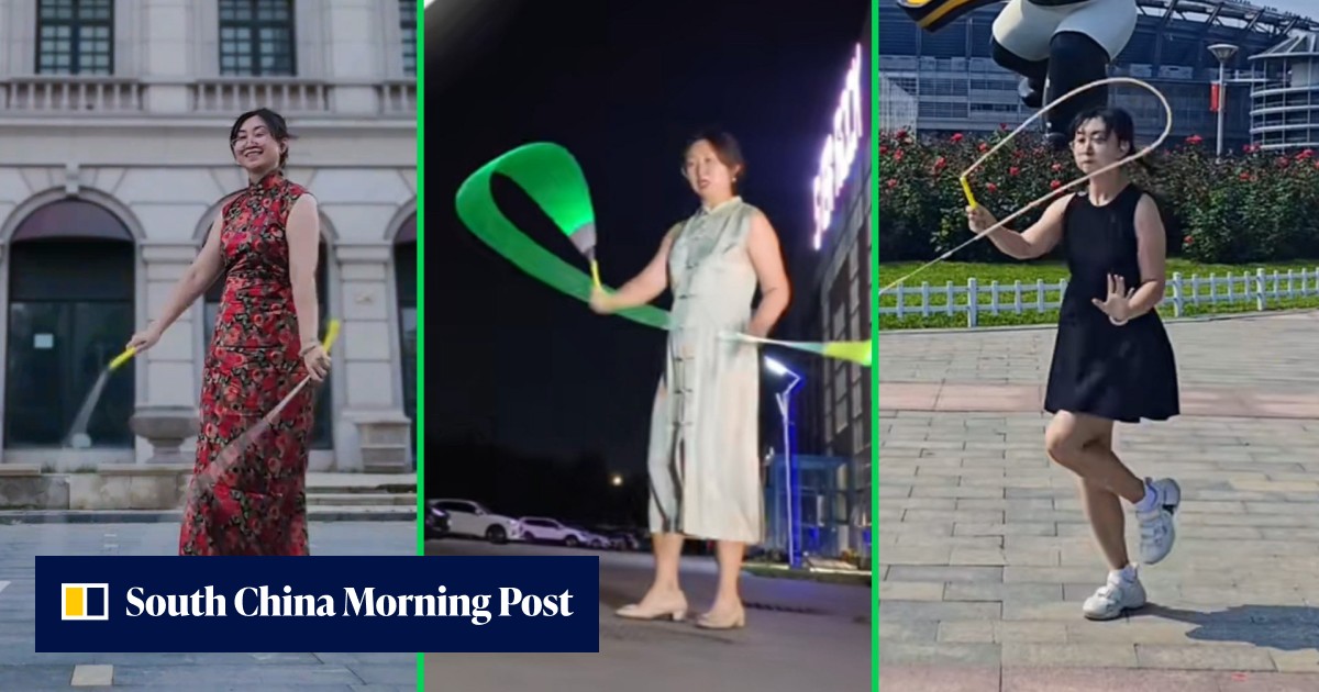 China mother, once jumping rope with son, masters freestyle stunts for ...