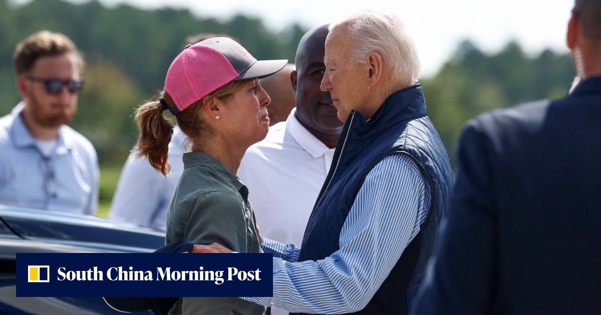 Joe Biden and Kamala Harris visit areas devastated by Hurricane Helene ...