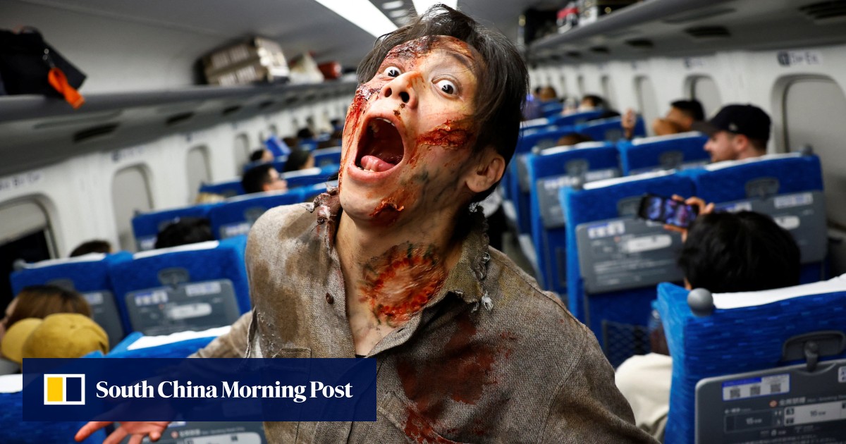 Zombies invade Japan on moving bullet train in ‘really cool’ haunted house experience