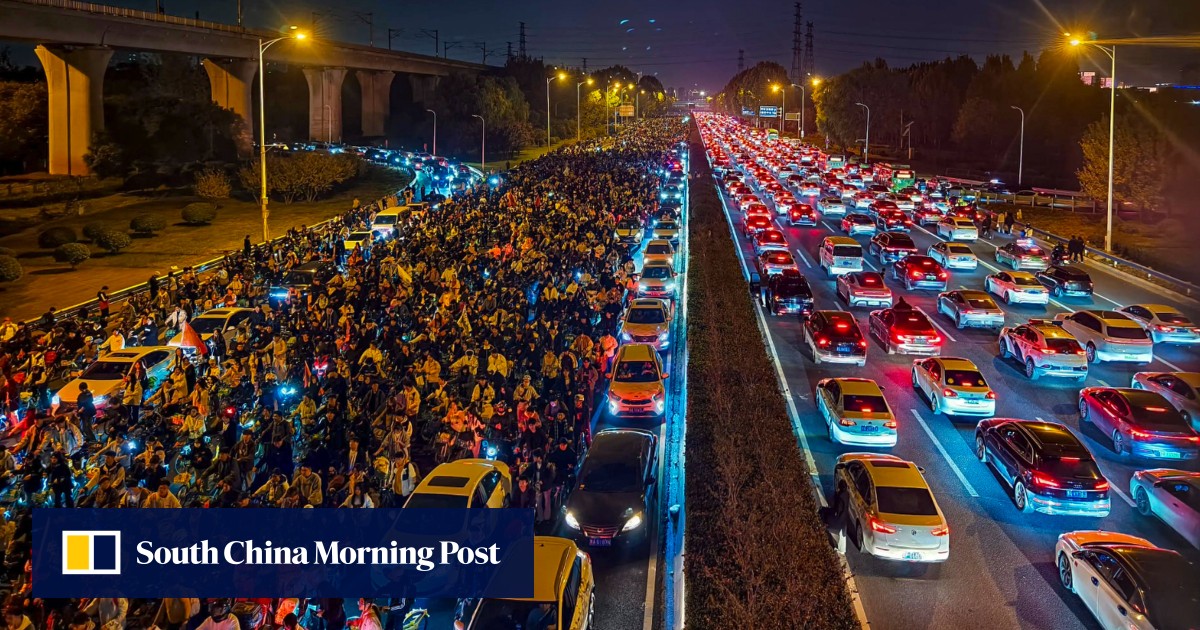Chinese city forced to back pedal over night time cycling after streets become gridlocked South China Morning Post