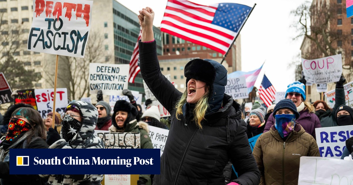 Thousands protest Trump policies in cities across the US | South China ...