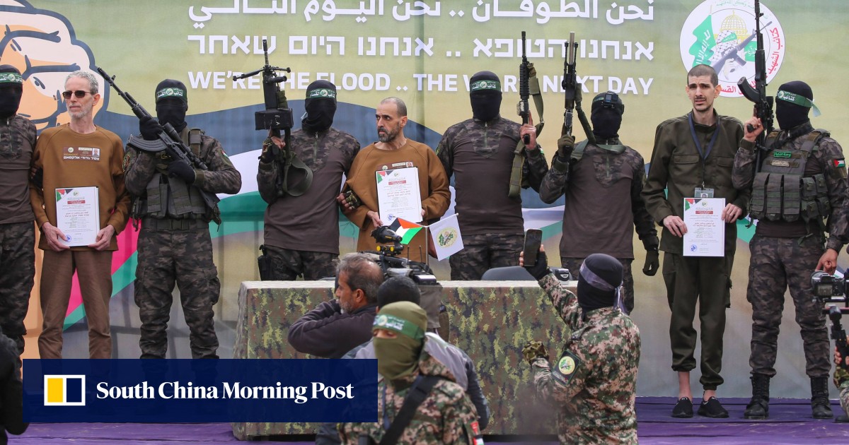 Hamas releases three Israeli hostages in fifth Gaza ceasefire swap