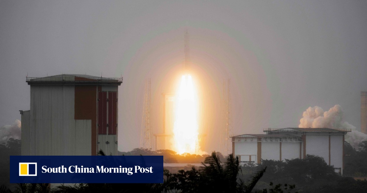 Europe’s Ariane 6 rocket blasts off on first commercial mission
