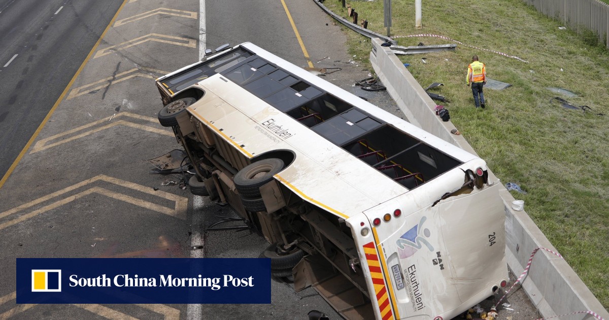 12 dead, dozens hurt as bus overturns on South Africa highway