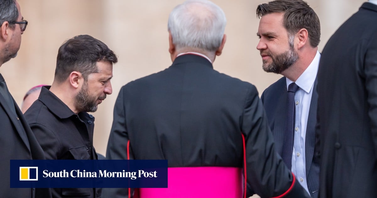 Zelensky, Vance shake hands at Vatican after Oval Office row
