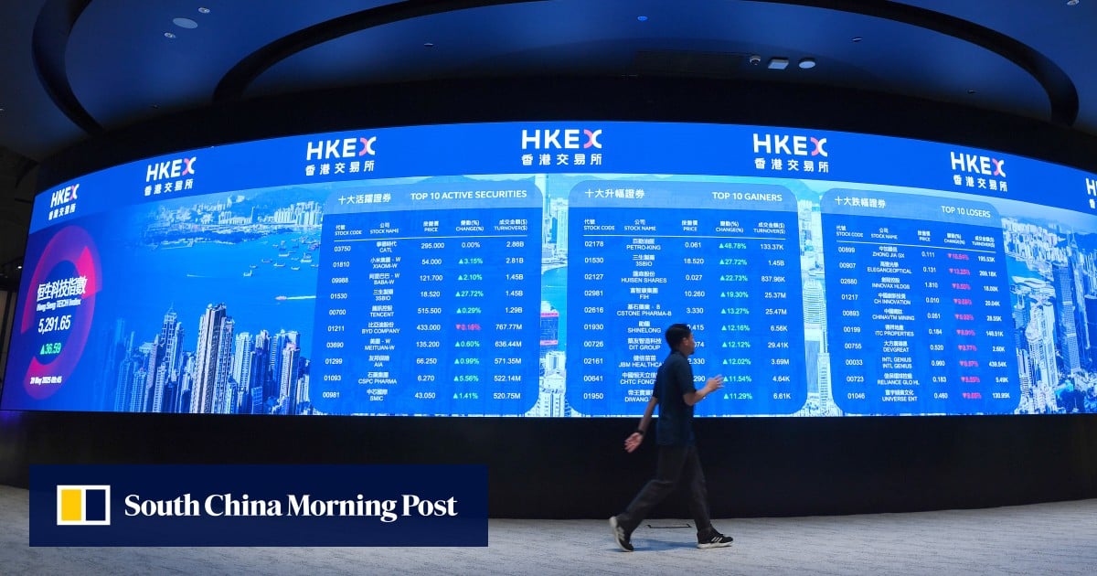 Hong Kong stocks jump to 3-month high on rate-cut hopes, bets on fund inflows