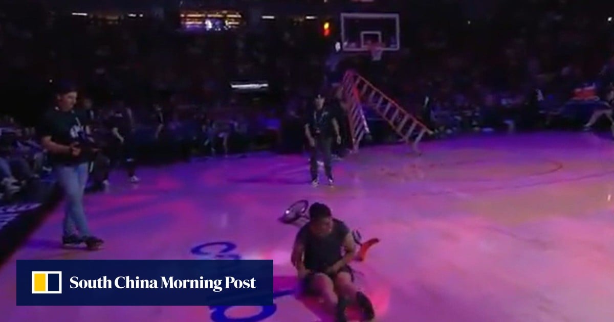 WNBA half-time star Red Panda injured after fall from unicycle during ...