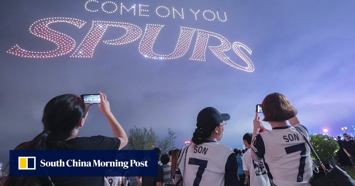 Tottenham fans revel in club-themed Hong Kong drone show at harbourfront
