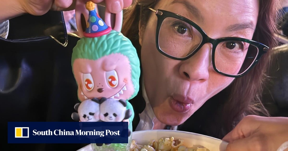 Michelle Yeoh Celebrates Birthday with Hong Kong Labubu Panda Doll
