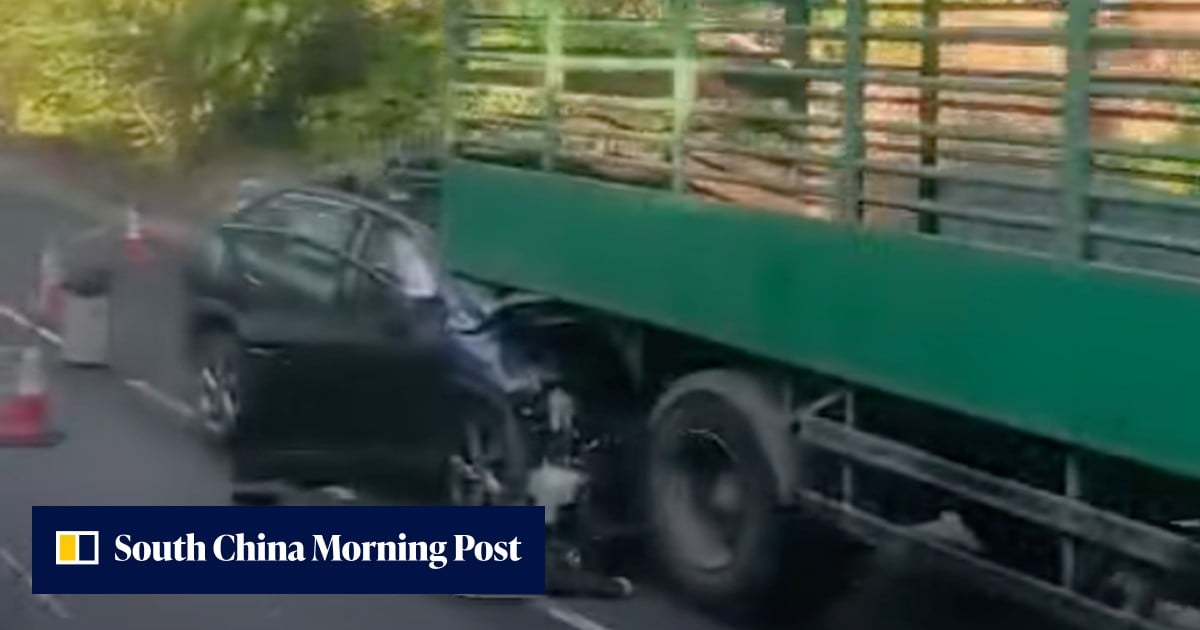 Hong Kong woman dies after car crashes into parked truck near border
