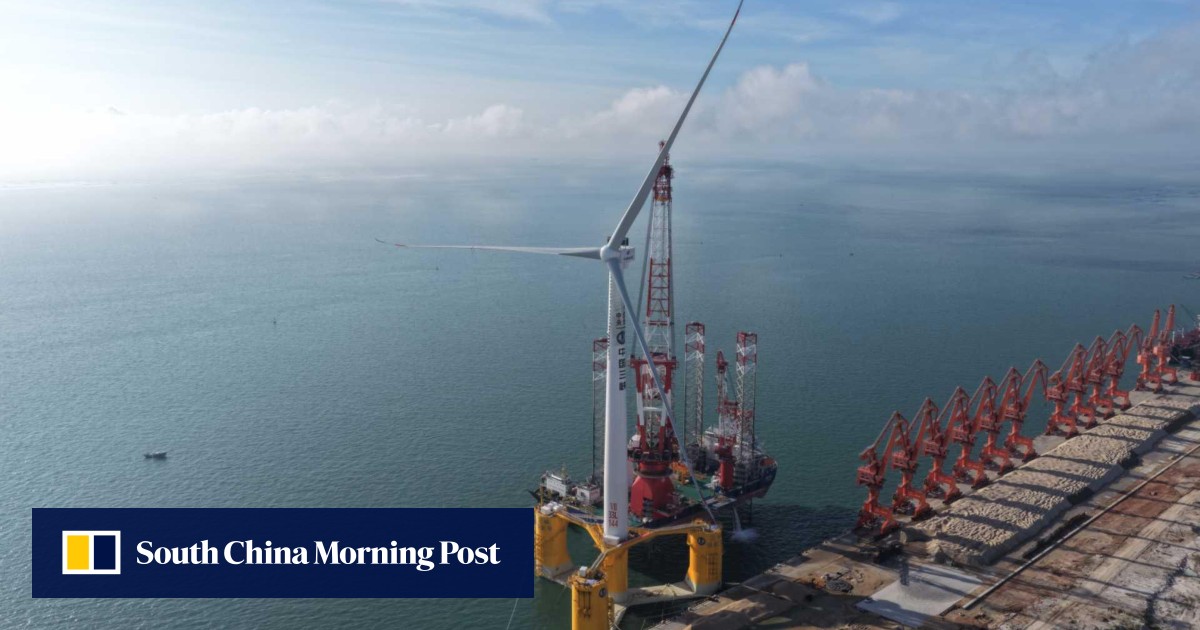With blades that span 7 soccer fields, China’s floating wind turbine is world’s biggest