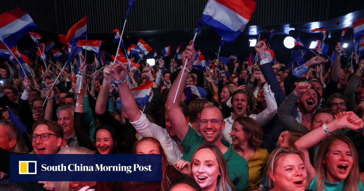 Exit poll suggests centrists win Dutch vote, beating Geert Wilders’ far-right