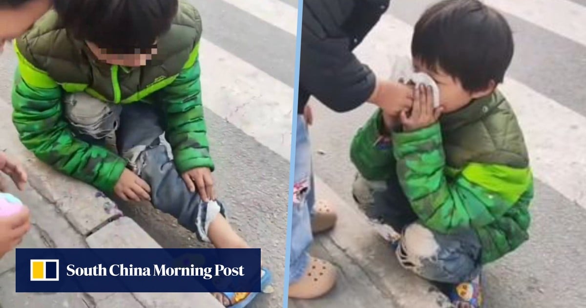 Chinese girl gains nationwide sympathy as she scavenges for food in the cold