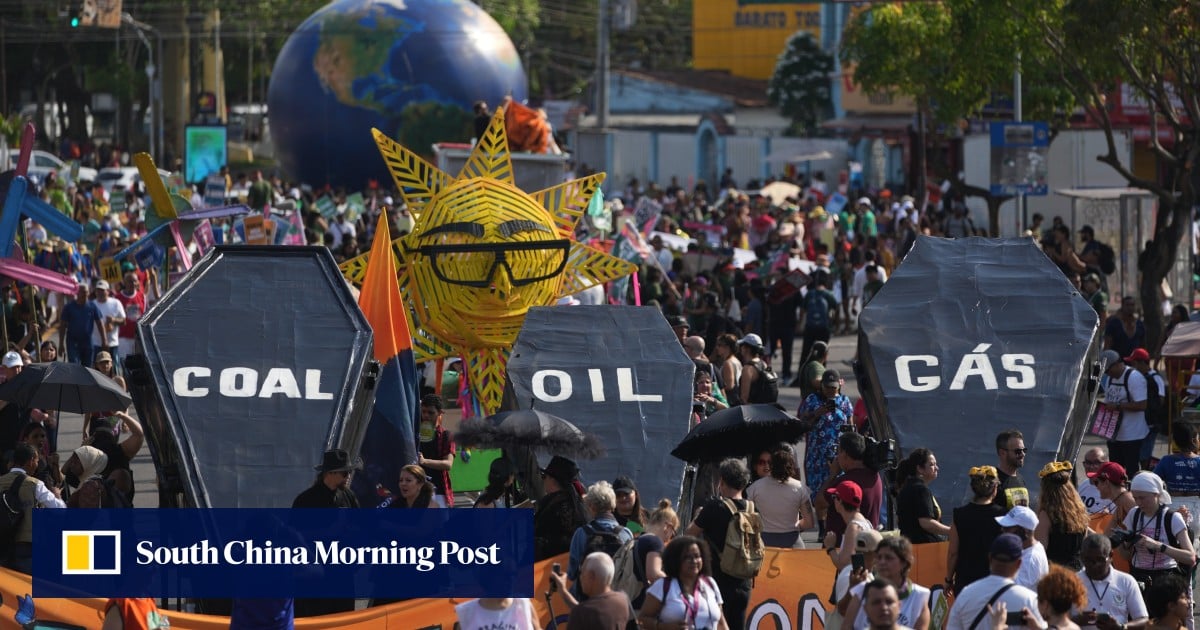 Cop30: climate protesters rally in Brazil at UN summit’s halfway mark