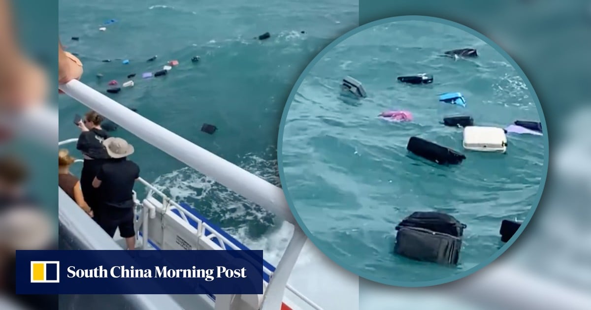 Tourists in disbelief as luggage drifts away during ferry ride in Thailand