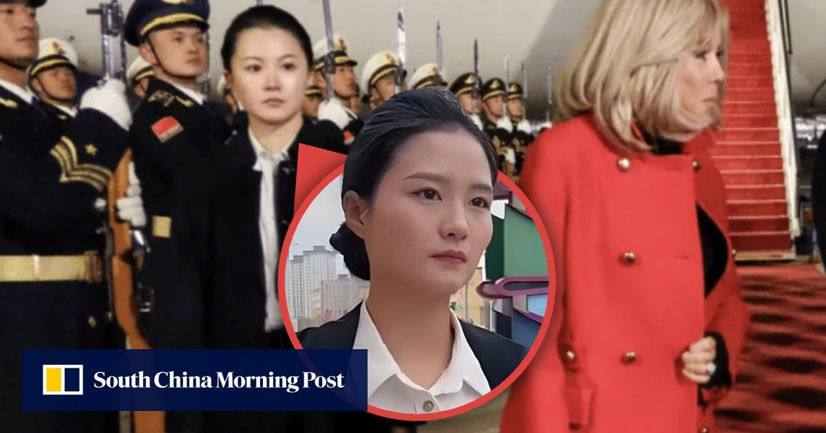 China ‘most beautiful’ Shaolin-trained bodyguard in spotlight during French president visit