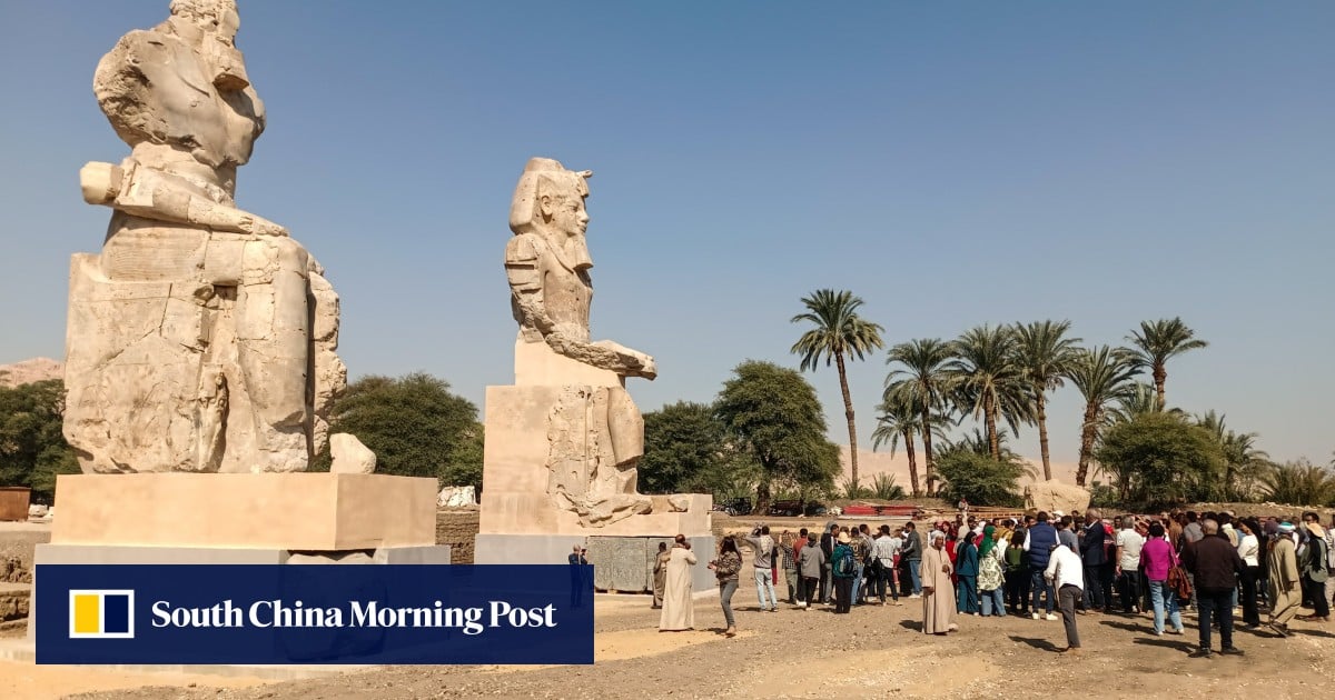Egypt reveals restored colossal statues of pharaoh in Luxor in bid to boost tourism