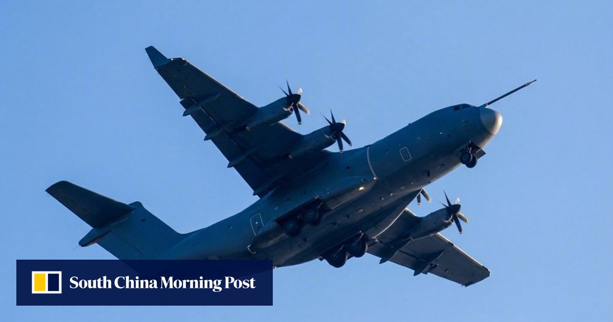 Are these the first pictures of China’s new military transport plane taking to the skies?
