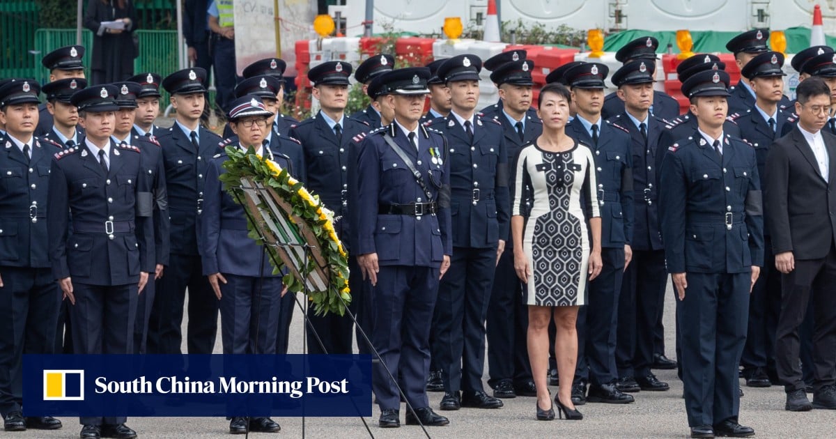 Hong Kong district officer apologises over outfit choice at firefighter’s funeral