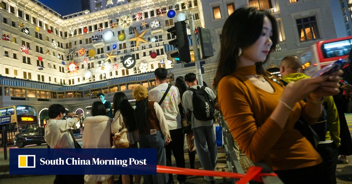 Festive decorations dazzle reckless selfie-takers at Hong Kong’s Peninsula hotel