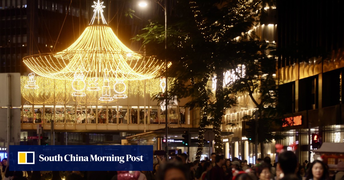 Revellers pack into Hong Kong’s Central for Christmas photos, nightcap