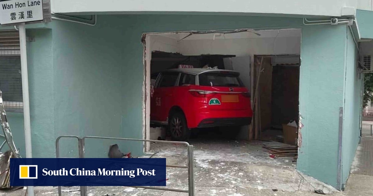 Hong Kong taxi driver hospitalised after crashing into school building