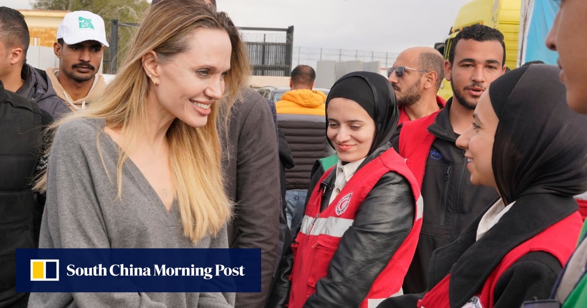 Angelina Jolie visits Egyptian side of Gaza’s Rafah crossing to meet aid volunteers