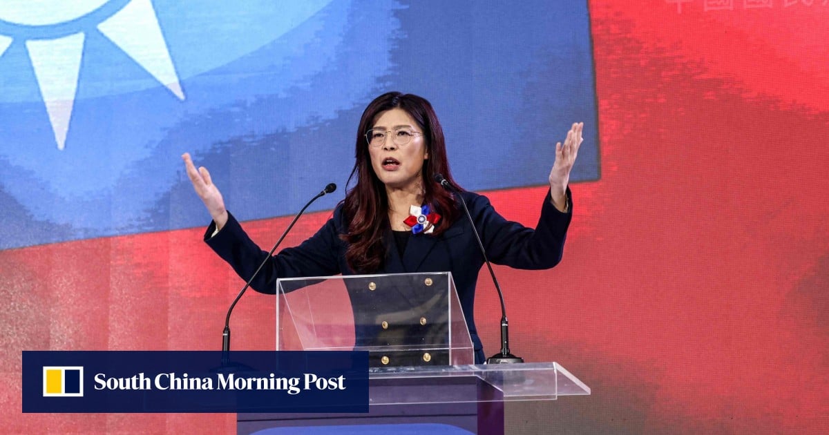 New KMT chair hopes to take peace message to Beijing while on Taiwan political tightrope