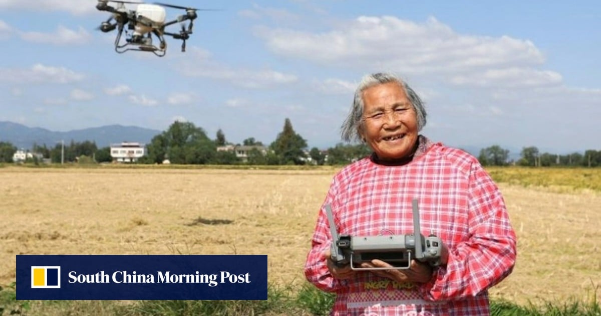 China ‘hardcore grandma’ gains fame for farm fertilisation drone skills and as live-streamer