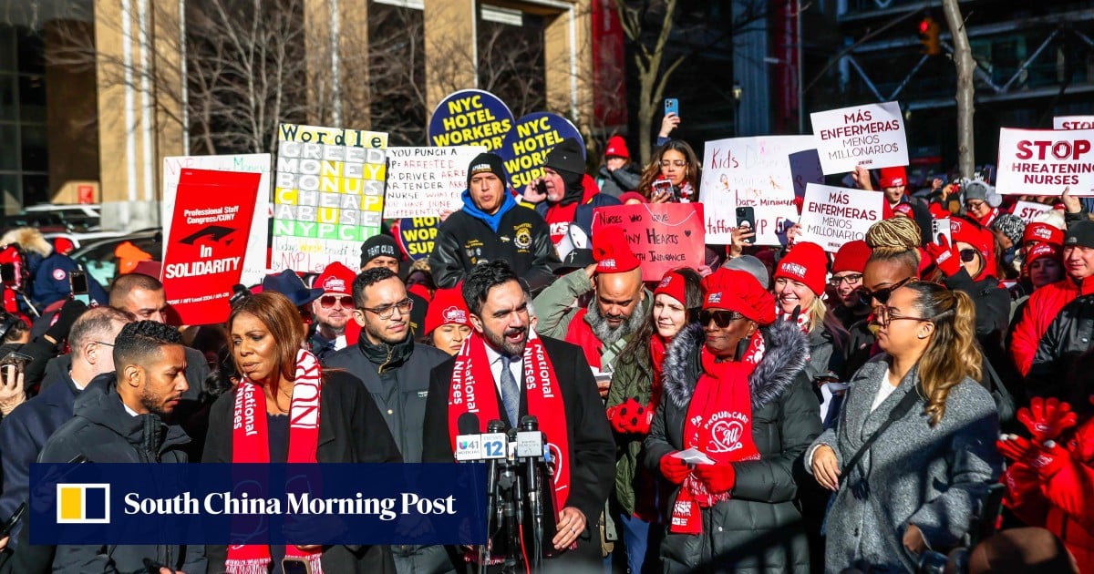 Zohran Mamdani joins New York City nurses on strike over labour dispute