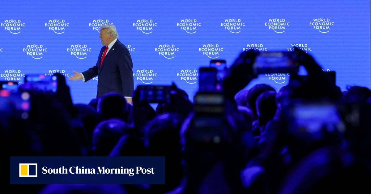 Huge lines, laughs and gasps as Trump addresses Davos