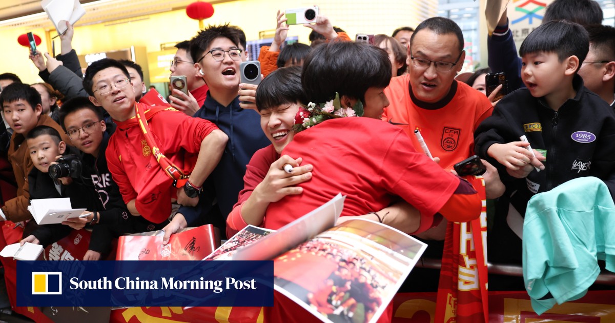 Chinese under-23 football team receive rapturous welcome home after AFC Asian Cup run