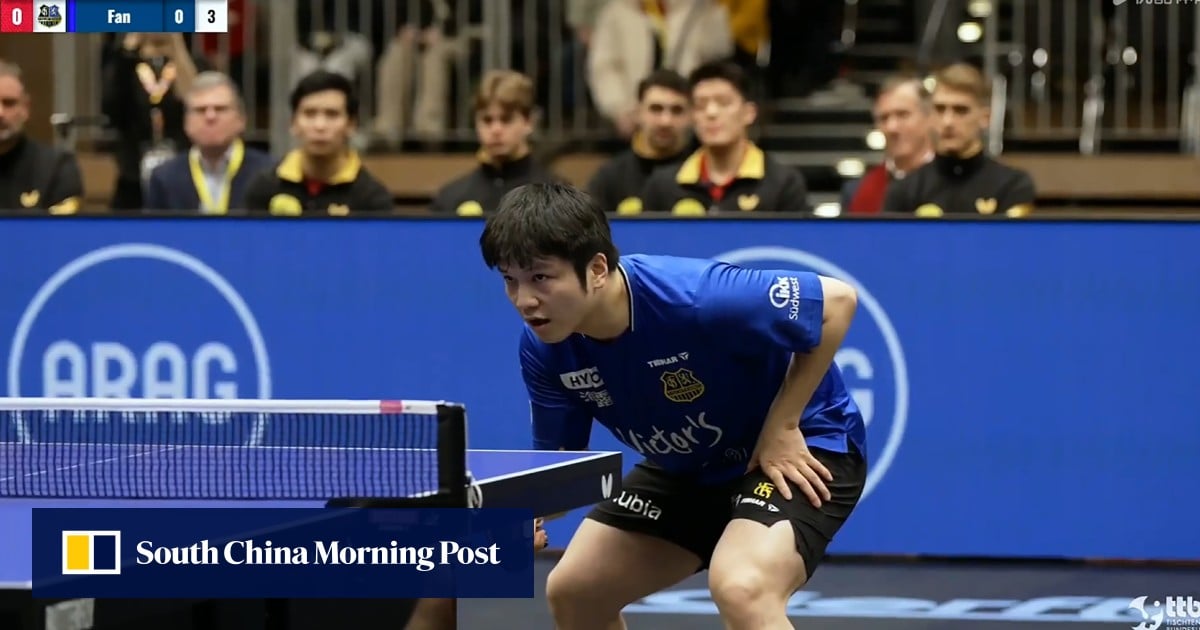 China table tennis star Fan Zhendong loses for third time in past 4 matches with German club