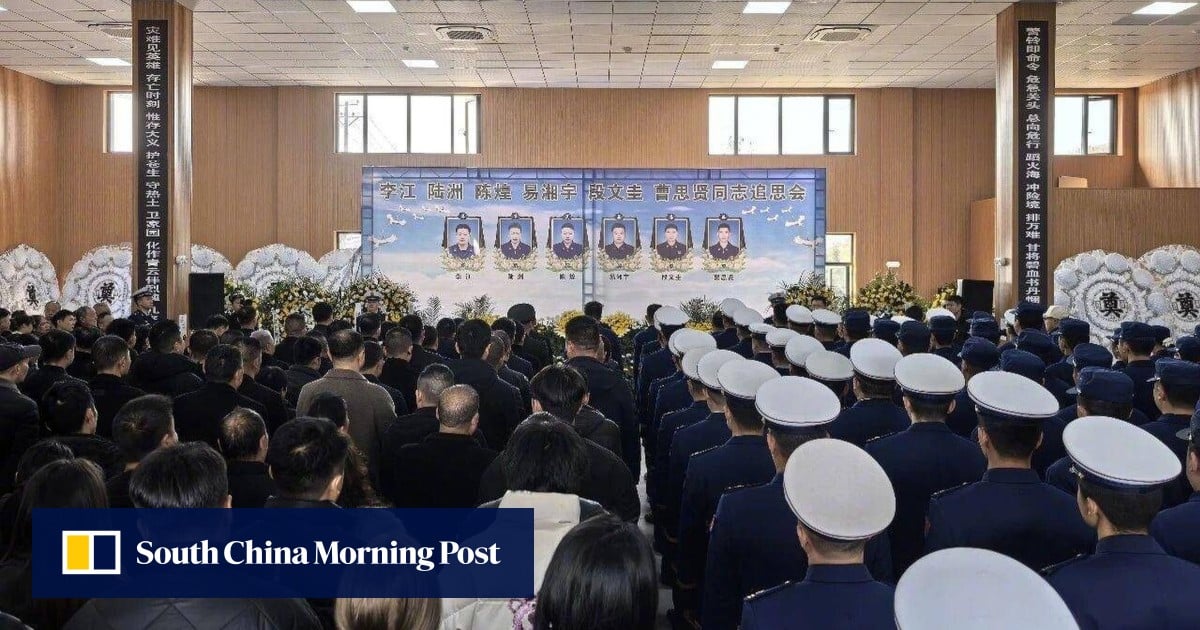 Tributes paid to 6 firefighters killed in central China after truck veers off cliff