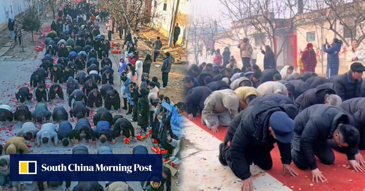 China village holds ceremony where 600 men bow in homage to ancestors, igniting gender debate