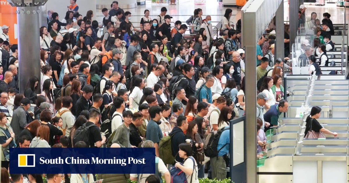 Crowds pack Hong Kong airport, West Kowloon station at start of Easter holiday