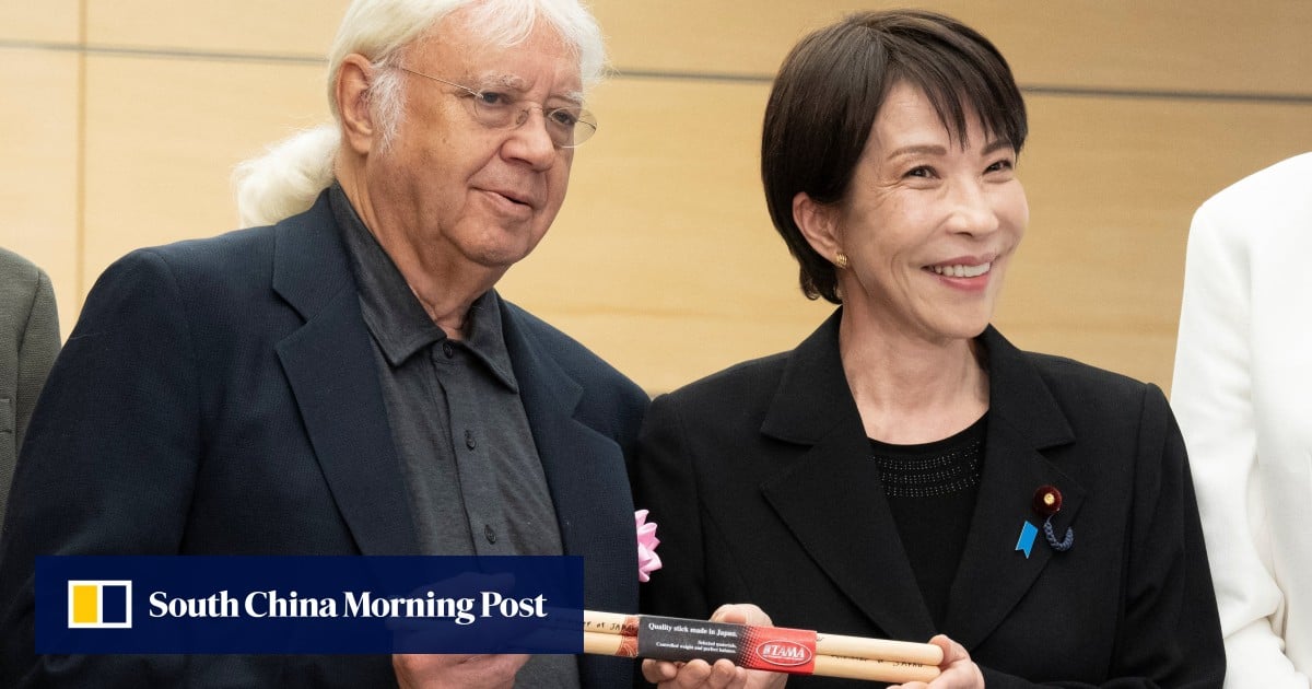 Japan’s Sanae Takaichi tickled pink to meet UK band Deep Purple