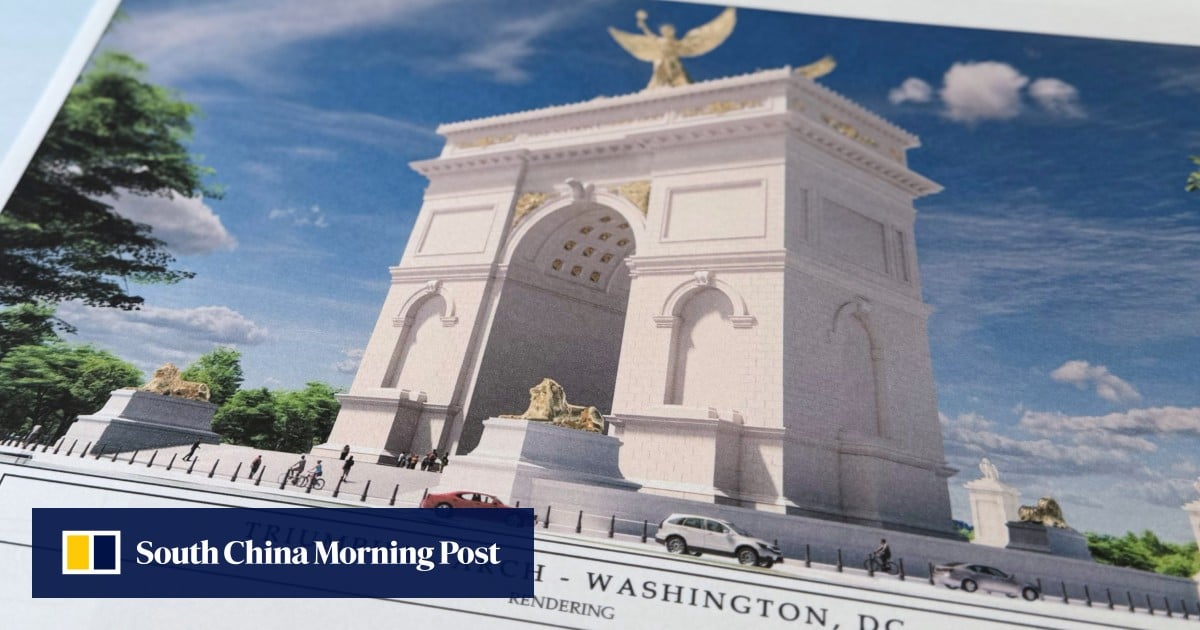 Trump unveils plan for triumphal arch in Washington: eagles, lions, lots of gold
