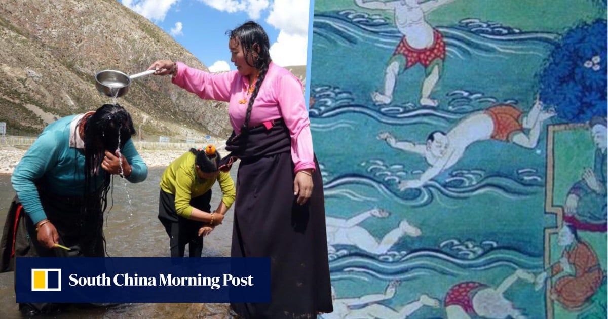 Tibetan ‘Bathing Festival’ sees people bathe in natural waters, socialise, seek romantic partners