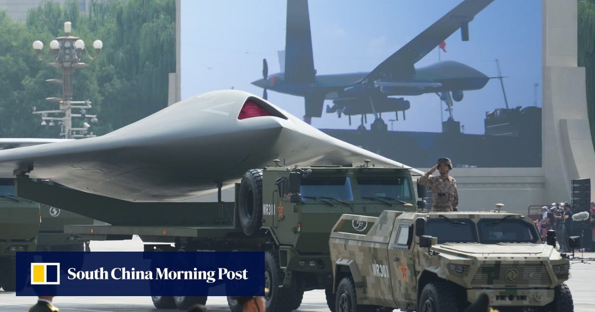 China’s ‘land aircraft carrier’ charges flying drone with microwave beam