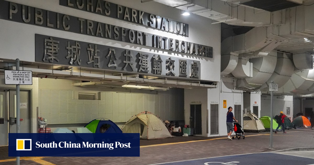 ‘Nowhere to go’: domestic helpers spending days off in tents amid lack of options