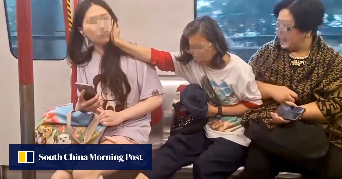 Elderly woman tries to shove younger one out of priority seating on MTR train
