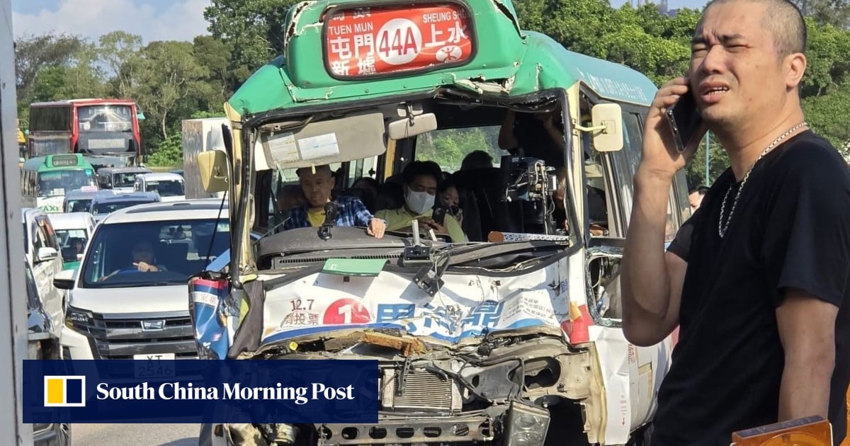 23 injured after minibus, double-decker and truck collide on Hong Kong highway