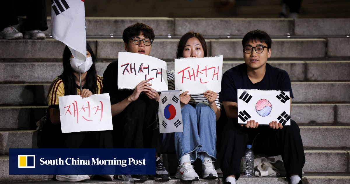 South Korean protesters demand ‘election re-run’ after ballot shortage
