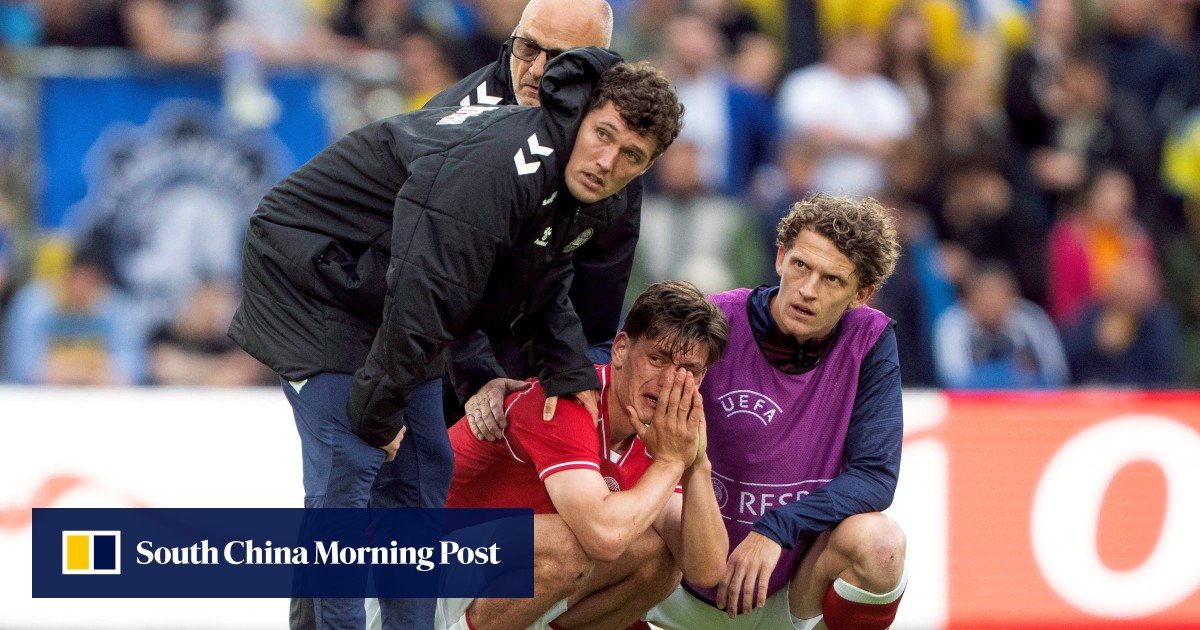 Christian Eriksen ‘conscious’ after another on-field collapse in Denmark match