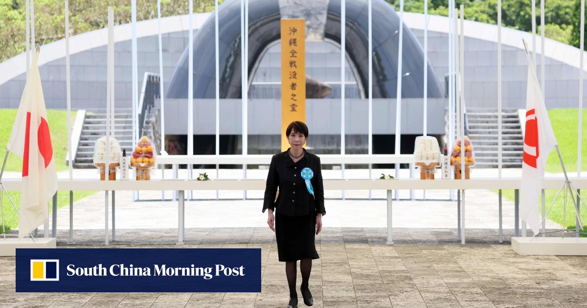 Anti-war protesters jeer Japan’s Takaichi over softening pacifist stance